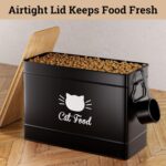 Cat Food Storage Container with Scoop - 15 lb (50 Cup) Capacity Metal Cat Food Container with Airtight Bamboo Lid & Metal Scoop - Airtight Pet Food Storage Containers - 15 lb Treats & Kibble Container - Image 5