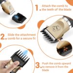 Rechargeable Cordless Dogs Cats Horse Grooming Clippers - Professional Pet Hair Clippers with Comb Guides for Dogs Cats Horses and Other House Animals Pet Grooming Kit - Image 7