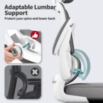 TRALT Office Chair Ergonomic Desk Chair, 330 LBS Home Mesh Office Desk Chairs with Wheels, Comfortable Gaming Chair, High Back Office Chair for Long Hours (White) - Image 4