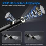Endoscope with Light, 1920P HD Borescope with 8 Adjustable LED Lights, 16.4FT Semi-Rigid Snake Camera, IP67 Waterproof Inspection Tool for iPhone & Android - Dual Lens - Image 3