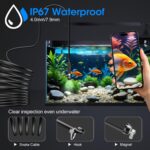 Endoscope with Light, 1920P HD Borescope with 8 Adjustable LED Lights, 16.4FT Semi-Rigid Snake Camera, IP67 Waterproof Inspection Tool for iPhone & Android - Dual Lens - Image 5