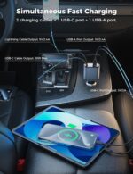 【Upgraded】 SUPERONE Retractable Car Charger 4 in 1, Fast Car Phone Charger with Cord 2.6ft, USB C and Apple Car Charger Adapter, Compatible with iPhone 16 15/15 Pro Max/14/13/12/11, Galaxy, Pixel - Image 5