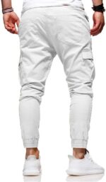 Men's Casual Pants - Cotton Chino Cargo Pants for Hiking and Outdoor Recreation, Drawstring Sweatpants in Twill Track Jogging - Image 4
