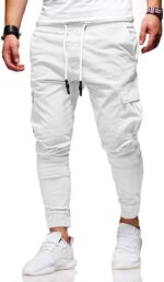 Men's Casual Pants - Cotton Chino Cargo Pants for Hiking and Outdoor Recreation, Drawstring Sweatpants in Twill Track Jogging - Image 5