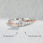 STORYJEWELLERY Promise Rings for Her, Dainty 925 Sterling Silver Rings for Women, Two Tone Rose Gold Ring, Unique Gifts for Women - Image 4