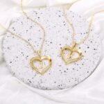Heart Initial Necklace for Women, 14K Gold Plated Cubic Zirconia Heart Pendant Necklace, Dainty Initial Charm Necklace Letter A to Z Initial Jewelry for Women Girls - Image 7