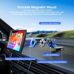 7" Wireless Apple Carplay Screen for Car & Android Auto, Portable Car Stereo with Magnetic Mount, Supports Landscape & Portrait, OTA/GPS/Mirror Link/Voice Control/Bluetooth/AUX/FM/WiFi - Image 5