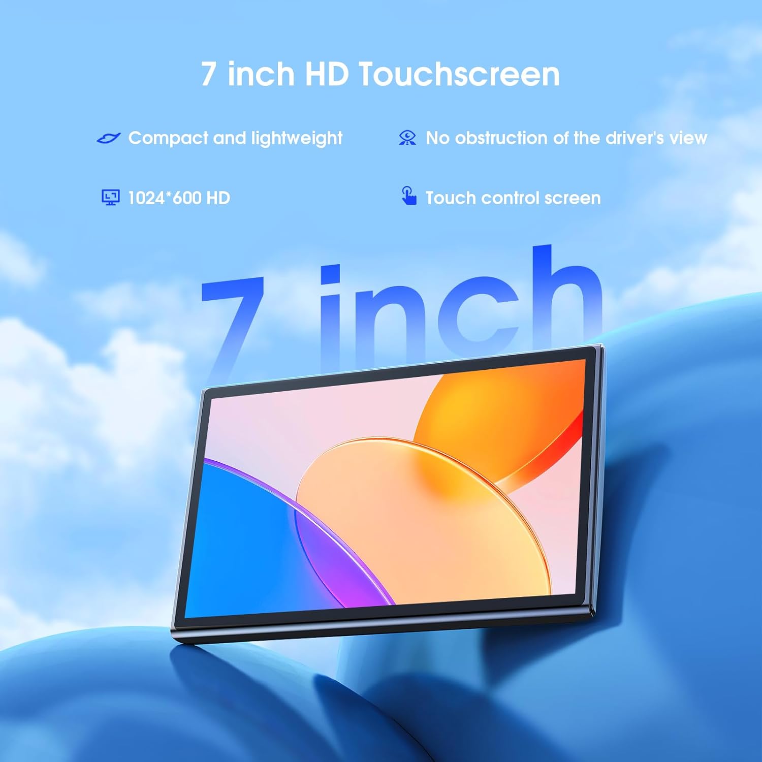 7" Wireless Apple Carplay Screen for Car & Android Auto, Portable Car Stereo with Magnetic Mount, Supports Landscape & Portrait, OTA/GPS/Mirror Link/Voice Control/Bluetooth/AUX/FM/WiFi - Image 8