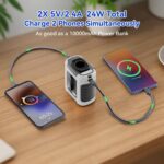 Portable Waist Fan,10000mAh Wearable Neck Fan Power Bank ,5 Speeds 16000RPM Strong Airflow Belt fan 40H Working Time, Rechargeable Personal Fan for Heatstroke Prevention,Outdoor, Hiking, Farm(Gray) - Image 6