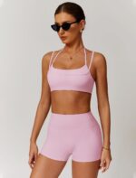 Two Piece Workout Sets For Women Sports Bra Matching High Waist Scrunch Butt Shorts Gym Yoga Athletic Clothes - Image 3