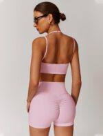 Two Piece Workout Sets For Women Sports Bra Matching High Waist Scrunch Butt Shorts Gym Yoga Athletic Clothes - Image 4
