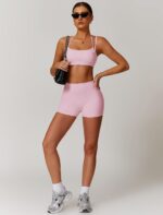 Two Piece Workout Sets For Women Sports Bra Matching High Waist Scrunch Butt Shorts Gym Yoga Athletic Clothes - Image 5