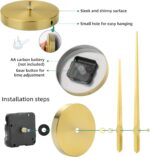 VREAONE Frameless DIY Wall Clock,Large Modern 3D Mirror Wall Clock Decor Sticker DIY Clock kit for Home Living Room Bedroom Office Wall Decorations(Gold) - Image 5