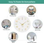 VREAONE Frameless DIY Wall Clock,Large Modern 3D Mirror Wall Clock Decor Sticker DIY Clock kit for Home Living Room Bedroom Office Wall Decorations(Gold) - Image 6
