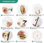VREAONE Frameless DIY Wall Clock,Large Modern 3D Mirror Wall Clock Decor Sticker DIY Clock kit for Home Living Room Bedroom Office Wall Decorations(Gold) - Image 7