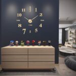 VREAONE Frameless DIY Wall Clock,Large Modern 3D Mirror Wall Clock Decor Sticker DIY Clock kit for Home Living Room Bedroom Office Wall Decorations(Gold) - Image 8