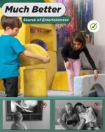 Lunix LX15 14pcs Modular Kids Play Couch, Child Sectional Sofa, Fortplay Bedroom and Playroom Furniture for Toddlers, Convertible Foam and Floor Cushion for Boys and Girls, Yellow - Image 5