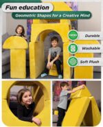 Lunix LX15 14pcs Modular Kids Play Couch, Child Sectional Sofa, Fortplay Bedroom and Playroom Furniture for Toddlers, Convertible Foam and Floor Cushion for Boys and Girls, Yellow - Image 7