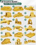 Lunix LX15 14pcs Modular Kids Play Couch, Child Sectional Sofa, Fortplay Bedroom and Playroom Furniture for Toddlers, Convertible Foam and Floor Cushion for Boys and Girls, Yellow - Image 8