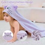 Mooreeke 2 Pack Toddler Towels - 100% Cotton Toddler Hooded Towels - Soft Baby Bath Towel with Hood for Newborn - Comfort Towel for Baby Girls and Boys - Animal Shaped (Puppy & Cat) - Image 3