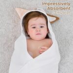 Mooreeke 2 Pack Toddler Towels - 100% Cotton Toddler Hooded Towels - Soft Baby Bath Towel with Hood for Newborn - Comfort Towel for Baby Girls and Boys - Animal Shaped (Puppy & Cat) - Image 5