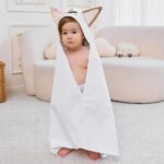 Mooreeke 2 Pack Toddler Towels - 100% Cotton Toddler Hooded Towels - Soft Baby Bath Towel with Hood for Newborn - Comfort Towel for Baby Girls and Boys - Animal Shaped (Puppy & Cat) - Image 7