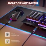 RisoPhy Wireless Gaming Keyboard and Mouse Combo, Metal Panel, 7 Color Backlits, Rechargeable 3200 mAh Battery, Wrist Rest, Sleep Mode, Light Up Keyboard + 7D 3200DPI Gaming Mice for PC Gamer - Image 4