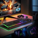 RisoPhy Wireless Gaming Keyboard and Mouse Combo, Metal Panel, 7 Color Backlits, Rechargeable 3200 mAh Battery, Wrist Rest, Sleep Mode, Light Up Keyboard + 7D 3200DPI Gaming Mice for PC Gamer - Image 8