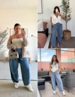 Xiaoxuemeng Womens Baggy Wide Leg Pants Casual Elastic Waisted Palazzo Harem Pants with Pockets - Image 5