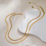 Layered Gold Necklaces for Women - 18K Gold Plated Herringbone Paperclip Chain Pearl Cuban Twist Rope Chain Necklace Waterproof Jewelry Dainty Choker Necklace Gold Jewelry for Women Gifts - Image 6