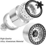 RC 2.2 Beadlock Tires Set 2.2" Wheels and Tires for 1/10 RC Crawler Axia1 SCX10 AMG 6X6 TRX4 Redcat Gen8 Gen7 Pro,Alloy 2.2 RC Rims Rubber Tires,Silver - Image 6