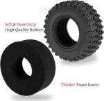 RC 2.2 Beadlock Tires Set 2.2" Wheels and Tires for 1/10 RC Crawler Axia1 SCX10 AMG 6X6 TRX4 Redcat Gen8 Gen7 Pro,Alloy 2.2 RC Rims Rubber Tires,Silver - Image 7