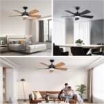 Roomratv Ceiling Fans with Lights,46 Inch,Remote Control,Night Light,Dimmable,Reversible,Noiseless,6 Speeds,Timer,Black Modern Ceiling Fan for Living Room,Bedroom,Kitchens,Kis room,Outdoor Patio - Image 10