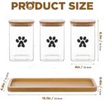 Honeydak Dog Treat Container for Countertop 37oz Airtight Glass Dog Food Storage Container Set with Bamboo Lids Pet Food Organizer with Scoops, Labels, Pen - Image 3