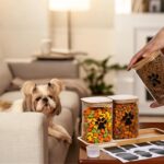 Honeydak Dog Treat Container for Countertop 37oz Airtight Glass Dog Food Storage Container Set with Bamboo Lids Pet Food Organizer with Scoops, Labels, Pen - Image 6