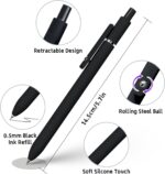 6 Pcs Gel Pens 0.5mm Quick Dry Black Ink Pens Fine Point Smooth Writing Pen, Cute Office and School Supplies Gifts for Women Teacher Students (6 Pcs Black White Grey Silver) - Image 5