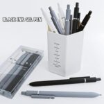 6 Pcs Gel Pens 0.5mm Quick Dry Black Ink Pens Fine Point Smooth Writing Pen, Cute Office and School Supplies Gifts for Women Teacher Students (6 Pcs Black White Grey Silver) - Image 6