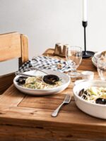 LE TAUCI Dinnerware Sets 12 PCS, Ceramic Plates and Bowls Set, For Housewarming (28 oz Cereal Bowl+ 8" Salad Dish+10" Dinner Plate) x 4, Oven safe, Arctic White - Image 4