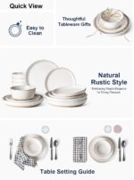 LE TAUCI Dinnerware Sets 12 PCS, Ceramic Plates and Bowls Set, For Housewarming (28 oz Cereal Bowl+ 8" Salad Dish+10" Dinner Plate) x 4, Oven safe, Arctic White - Image 6