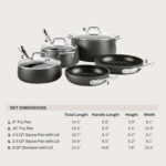 All-Clad HA1 Hard Anodized Nonstick Pots and Pans Set Non Stick Cookware Sets, Oven Broiler Safe 500F, Black - Image 4
