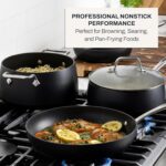 All-Clad HA1 Hard Anodized Nonstick Pots and Pans Set Non Stick Cookware Sets, Oven Broiler Safe 500F, Black - Image 6