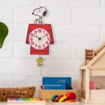 Mark Feldstein & Associates Peanuts Snoopy's Dog House with Woodstock Pendulum Pal Wall Clock, 12 Inch - Image 3