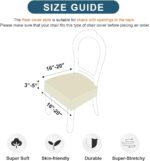 Genina Waterproof Seat Covers for Dining Room Chair Covers Set of 8, Stretch Jacquard Kitchen Parson Chair Slipcover Protector - Image 4