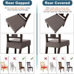 Genina Waterproof Seat Covers for Dining Room Chair Covers Set of 8, Stretch Jacquard Kitchen Parson Chair Slipcover Protector - Image 5