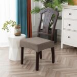Genina Waterproof Seat Covers for Dining Room Chair Covers Set of 8, Stretch Jacquard Kitchen Parson Chair Slipcover Protector - Image 8