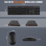 Wireless Keyboard and Mouse Combo, EDJO Silent Full Size Cordless USB Keyboard Mouse, 2.4GHz Lag-Free, Long Battery Life, for Computer, Laptop, PC, Chromebook, Windows (Black, 1 Pack) - Image 8