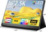 UPERFECT 2.5K QLED Portable Monitor, 16" 2560x1600 QHD Portable Gaming Monitor HDR FreeSync Laptop Monitor w/VESA & Smart Case Matte Eye Care External Second Screen for PC Laptop Phone Game Console - Image 9