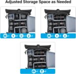 MOSISO Camera Crossbody Shoulder Messenger Bag, DSLR/SLR/Mirrorless Photography Canvas Camera Case with Expandable Roll Top Compartment Compatible with Canon/Nikon/Sony Camera and Lens, Black - Image 3