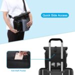 MOSISO Camera Crossbody Shoulder Messenger Bag, DSLR/SLR/Mirrorless Photography Canvas Camera Case with Expandable Roll Top Compartment Compatible with Canon/Nikon/Sony Camera and Lens, Black - Image 5