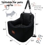 Dog Car Seats-Memory Sponge and Velvet Pet Booster Car Seat,Safety and Comfy,Ride Height 6" Elevated Enough to See Out The Window,Both Front and Back Seats Apply,Esay to Install and Clean.(H-Black) - Image 3